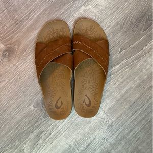 OluKai Women’s Leather Slide Sandals - Kīpe‘a ‘Olu